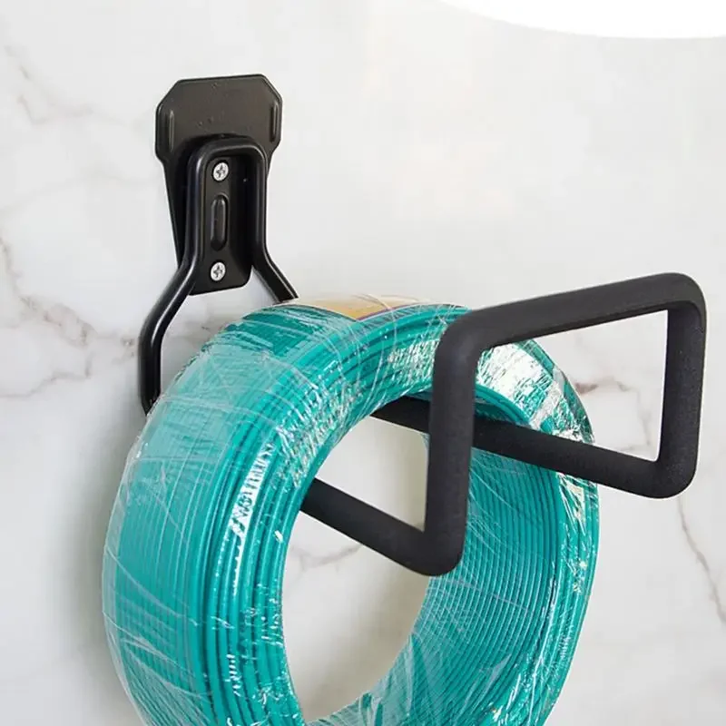Gardening Tools With Picture - ที่แขวนสายยางโลหะแบบหนา แขวนผนังสำหรับจัดเก็บสายยางในสวน โรงรถ พร้อมที่เก็บอุปกรณ์