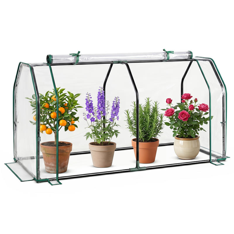 Greenhouse Mini Indoor - เรือนกระจกขนาดเล็กแบบพกพาพร้อมประตูซิป, ผ้าคลุม PE สำหรับปลูกพืชผัก สมุนไพร ดอกไม้,