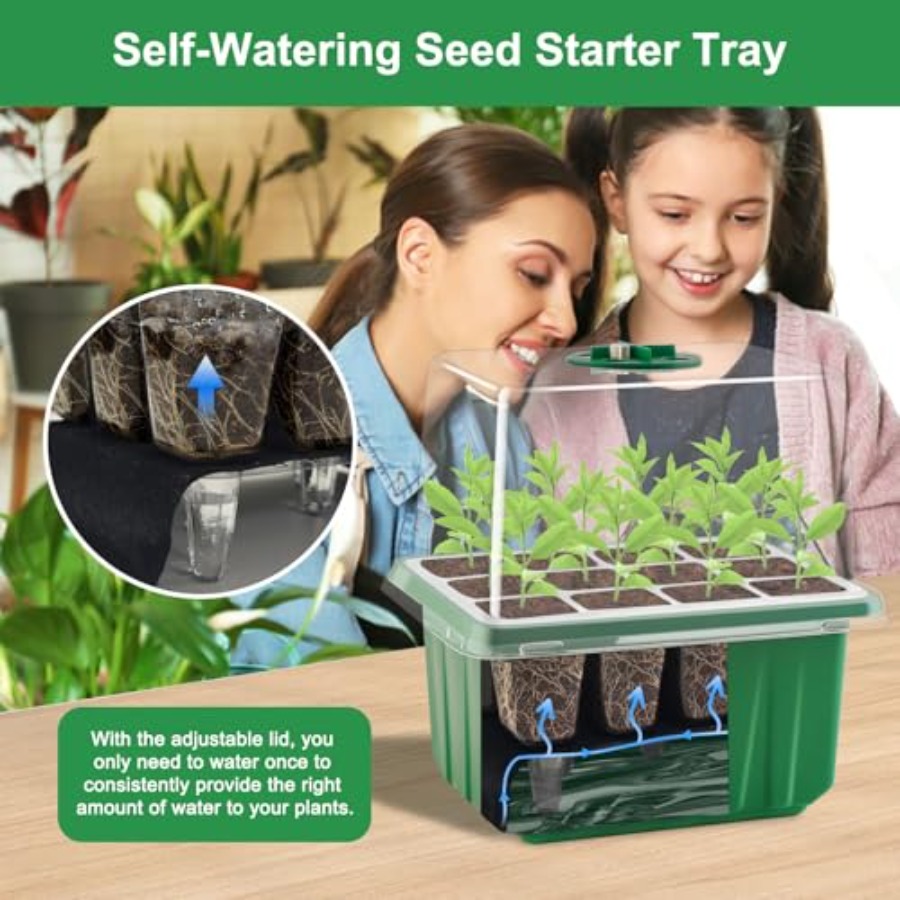 ถาดเพาะเมล็ดพร้อมไฟ 6 แพ็ค ชุด - Greenhouse Mini Indoor บทวิจารณ์และราคา