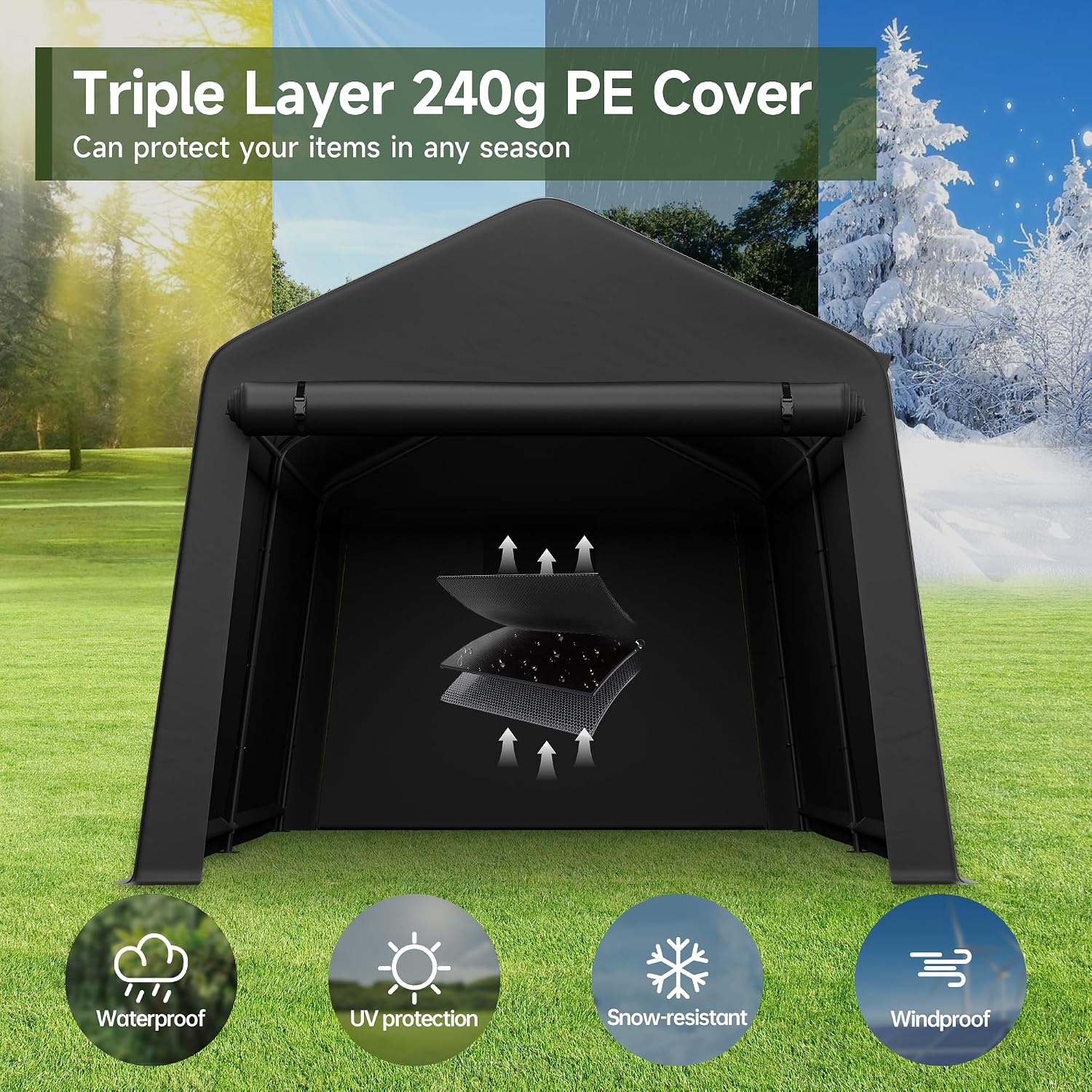 โรงเก็บของกลางแจ้งแบบพกพา ขนาด - Gardening Tool บทวิจารณ์และราคา