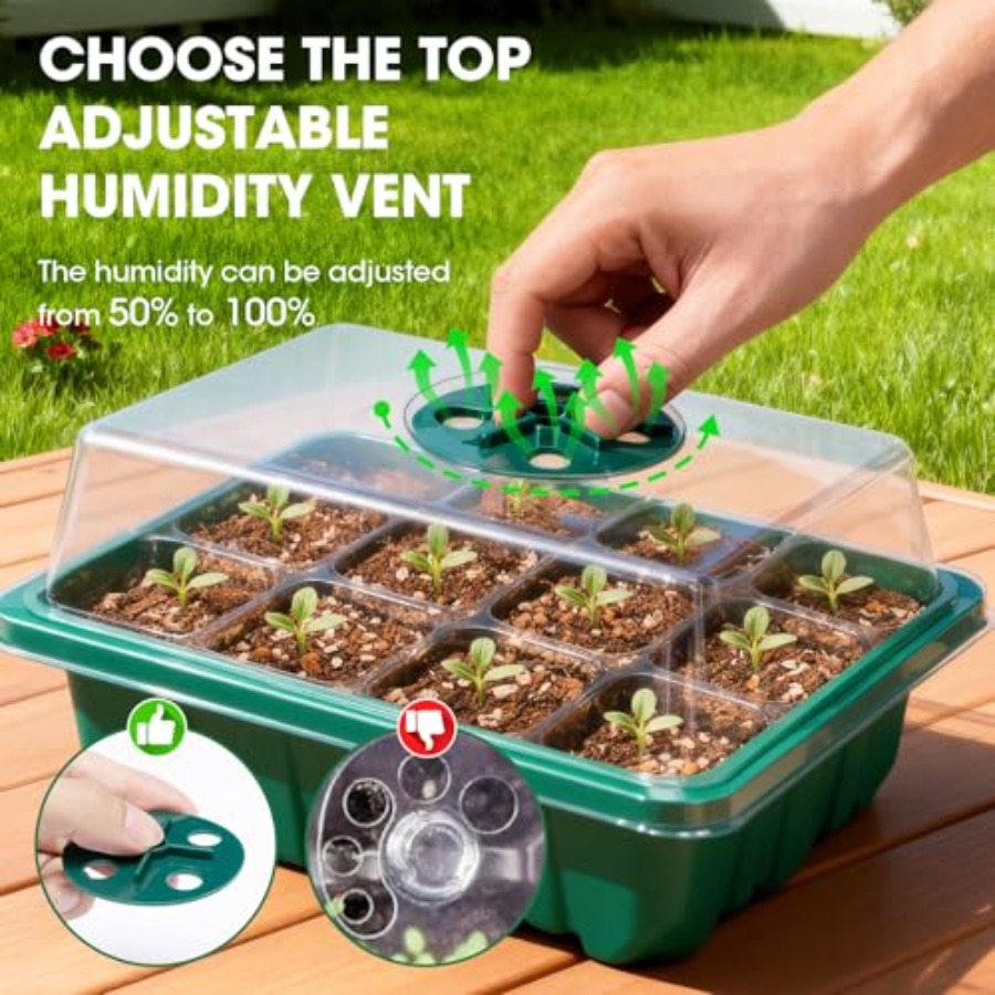 ถาดเพาะเมล็ด 5 แพ็คพร้อมโดมควบ - Greenhouse Mini Indoor บทวิจารณ์และราคา
