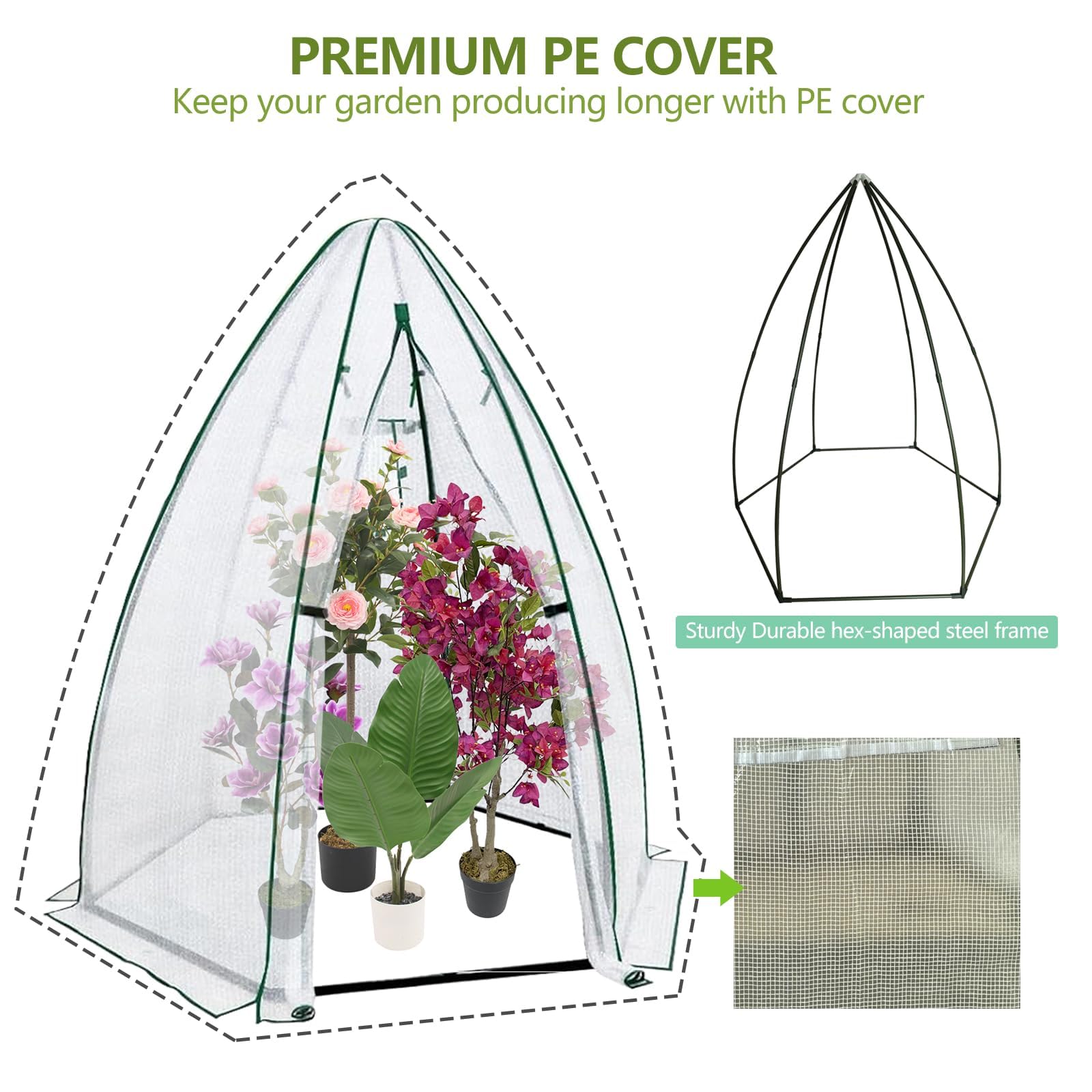 เรือนกระจกหกเหลี่ยมขนาดเล็ก 54 - Greenhouse Mini Indoor บทวิจารณ์และราคา