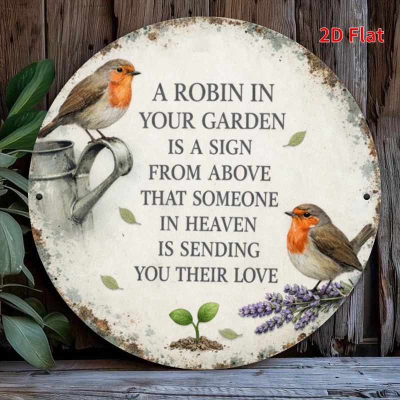 ป้ายโลหะรูปนกโรบิน 2 มิติ ขนาด - Gardening Tools Store บทวิจารณ์และราคา