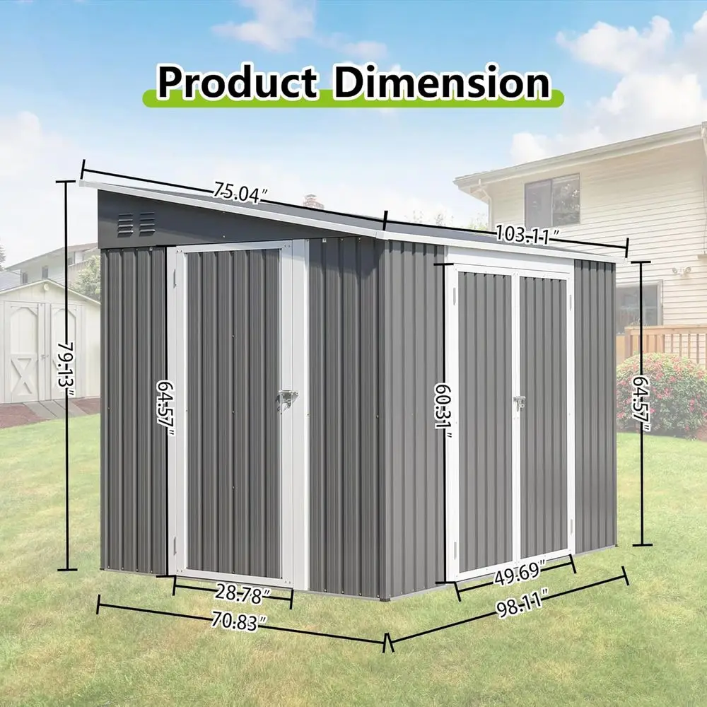 โรงเก็บของโลหะกลางแจ้งขนาด 8 ฟ - Gardening Tool บทวิจารณ์และราคา